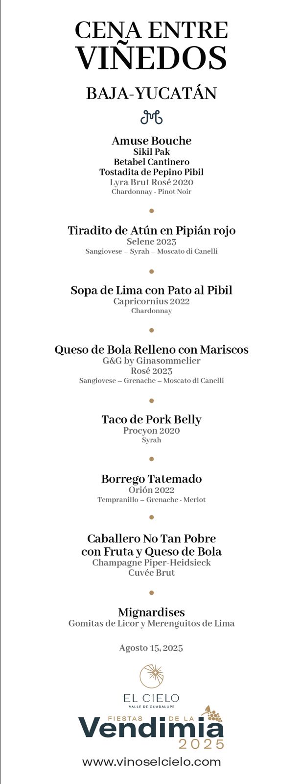 CENA MARIDAJE ENTRE VIÑEDOS