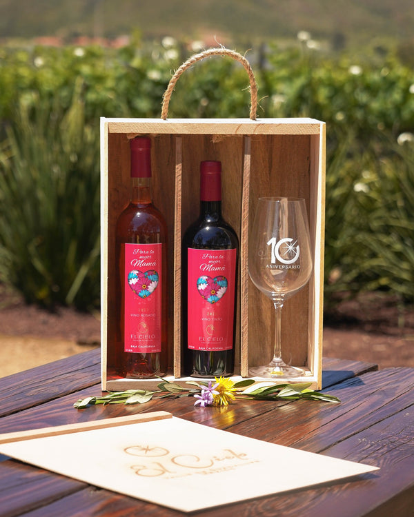 Set Mother's Day Rosé Wine 2023 and Red Wine 2020 + Glass + Box - Vinos El Cielo