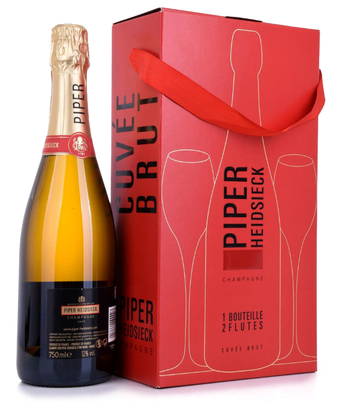 Champagne Piper-Heidsieck Cuvée Brut + 2 glasses Gift Box - Vinos El Cielo