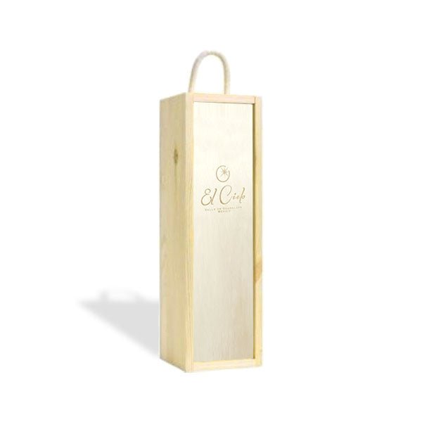 WOODEN BOX 1 BOT LOGO - El Cielo Wines