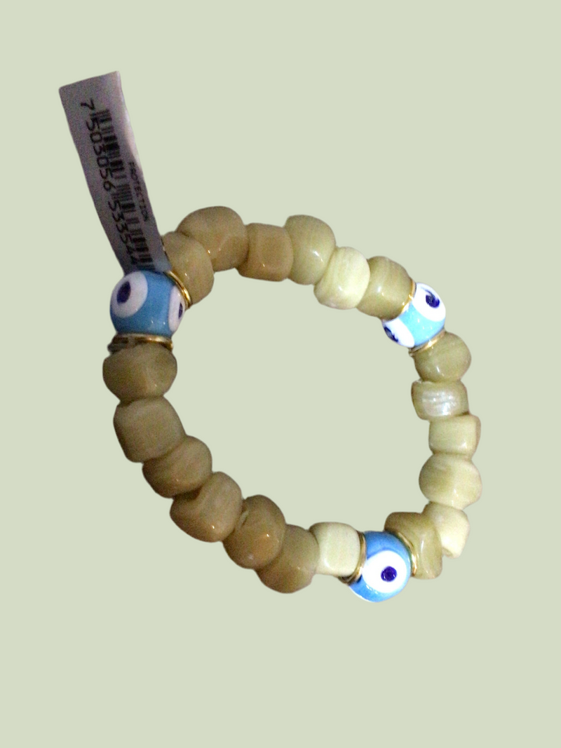 PULSERA ORO LAMINADO CON CUENTAS Y DETALLE OJO TURCO PROTECTION 7503056533544