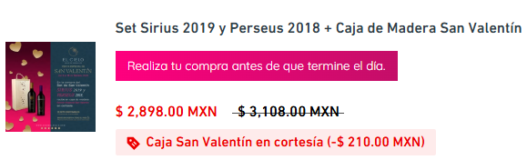 Set Sirius 2019 y Perseus 2018 + Caja de Madera San Valentín