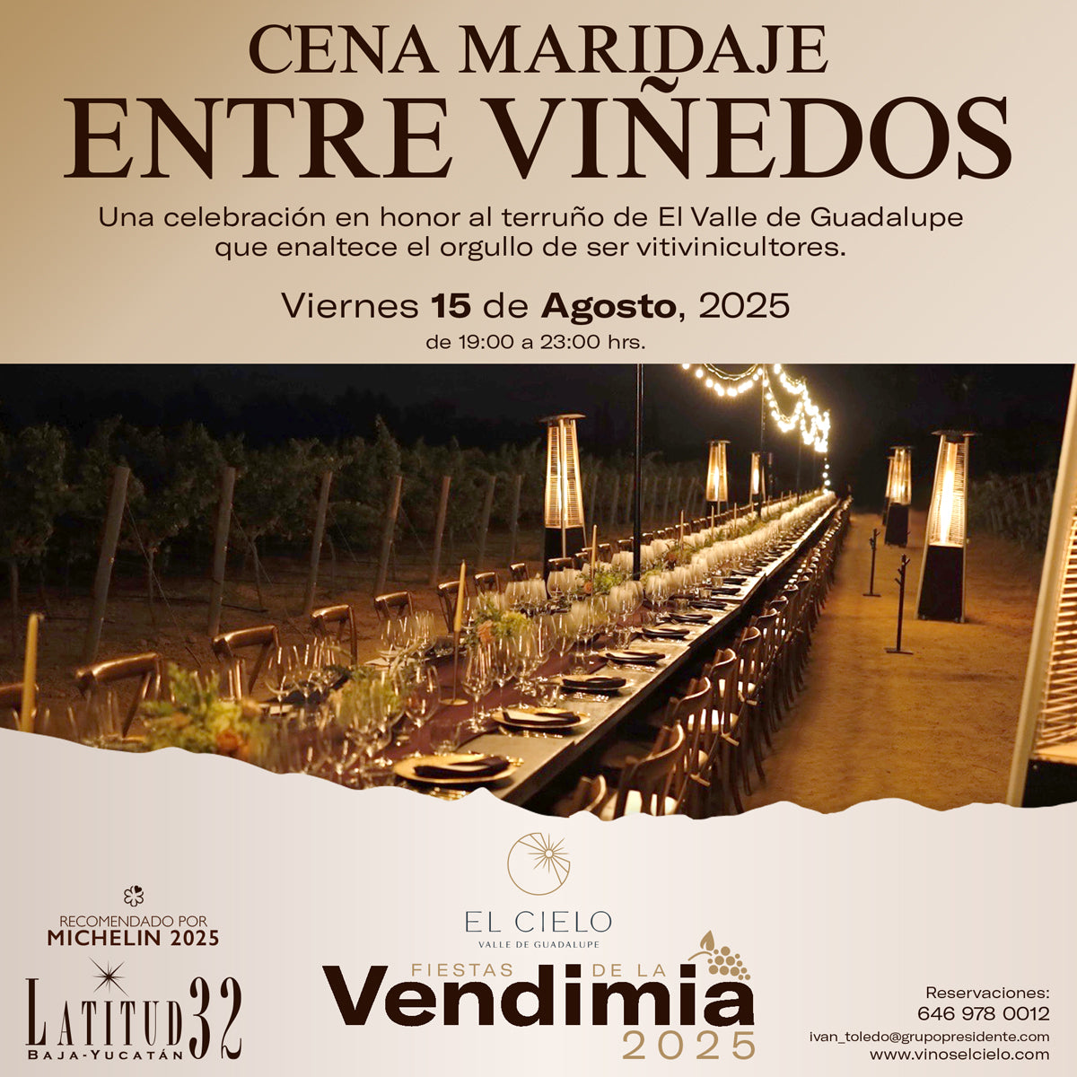 CENA MARIDAJE ENTRE VIÑEDOS