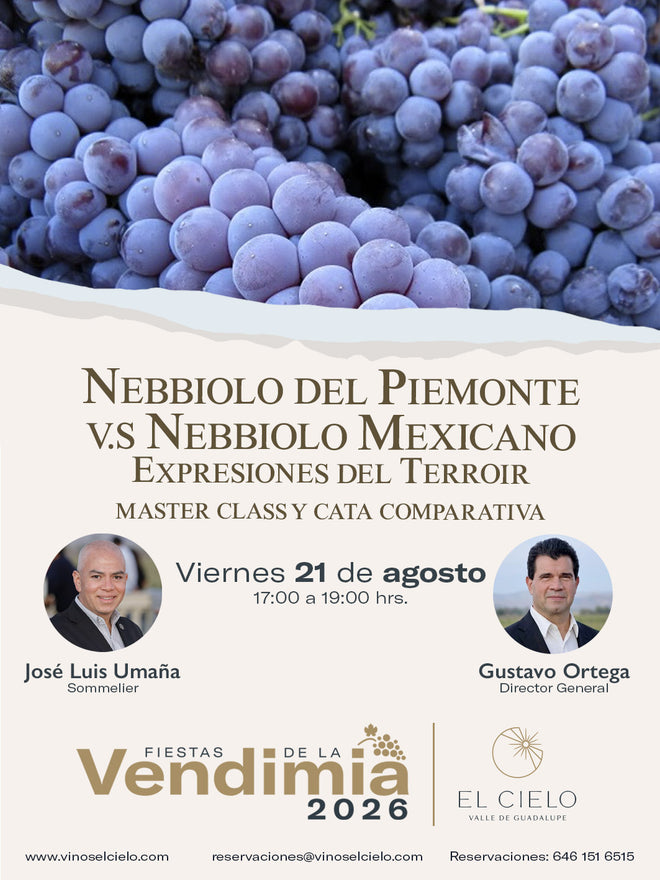 August 25 Master Class Nebbiolo del Piemonte vs Nebbiolo Mexicano