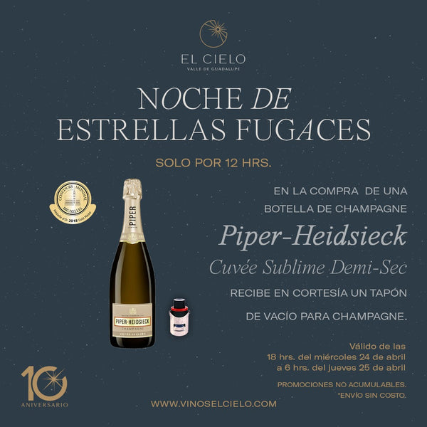 Set  Champagne Piper-Heidsieck Cuvée Sublime Demi-Sec + Tapón de vacío para Champagne - Vinos El Cielo