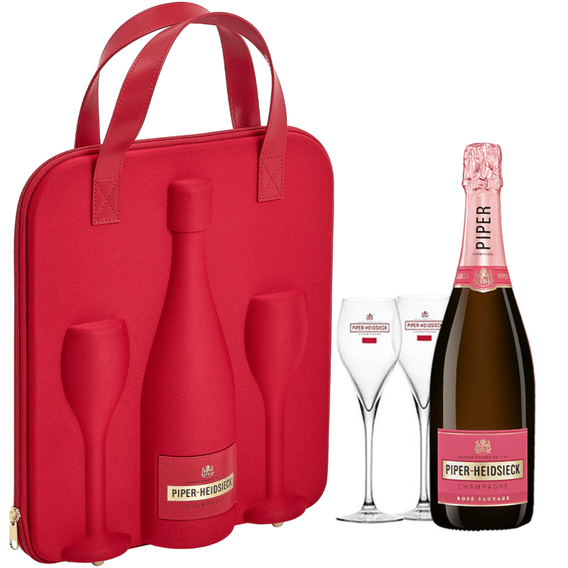 Champagne Piper - Heidsieck Cuvée Brut en Gift Set Travel "Rose Sauvange" - Vinos El Cielo