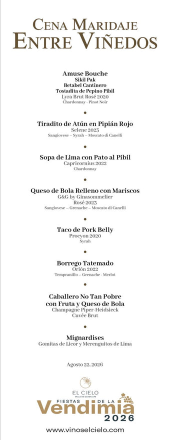 Cena Maridaje Entre Viñedos