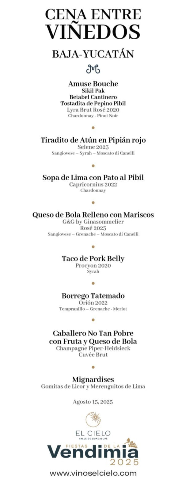 CENA MARIDAJE ENTRE VIÑEDOS