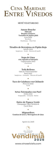 Cena Maridaje Entre Viñedos