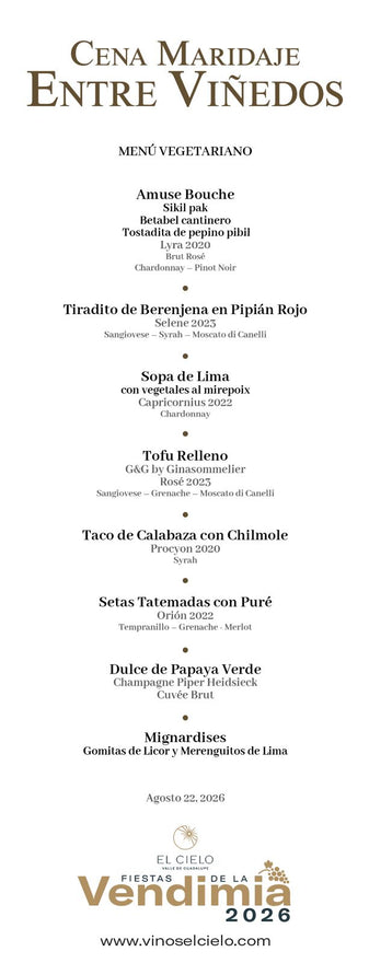 Cena Maridaje Entre Viñedos