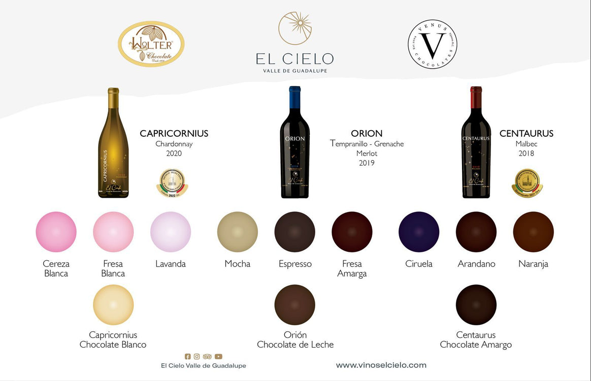 Taller interactivo de maridaje de vino con chocolate - Vinos El Cielo